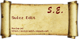 Sulcz Edit névjegykártya